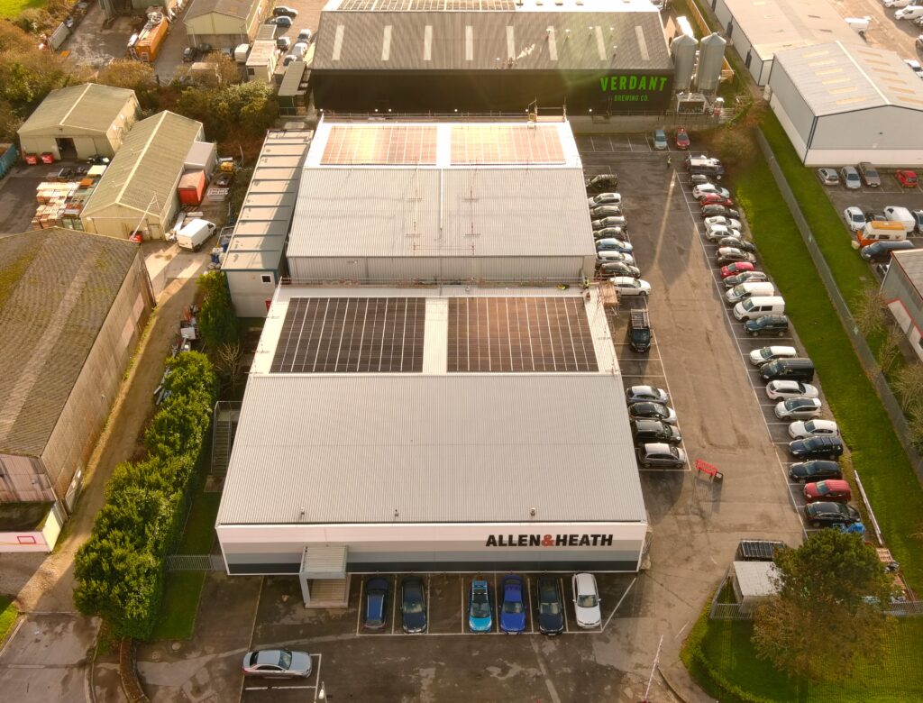 Allen & Heath rooftop solar PV system at susnet